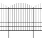 vidaXL Valla de jardín con puntas de lanza acero negro (1,75-2)x11,9 m vidaXL Valla de jardín con puntas de lanza acero negro (1,75-2)x11,9 m