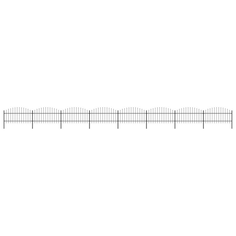 vidaXL Valla de jardín con puntas de lanza acero negro (1-1,25)x13,6 m vidaXL Valla de jardín con puntas de lanza acero negro (1-1,25)x13,6 m