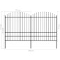 vidaXL Valla de jardín con puntas de lanza acero negro (1,75-2)x3,4 m vidaXL Valla de jardín con puntas de lanza acero negro (1,75-2)x3,4 m