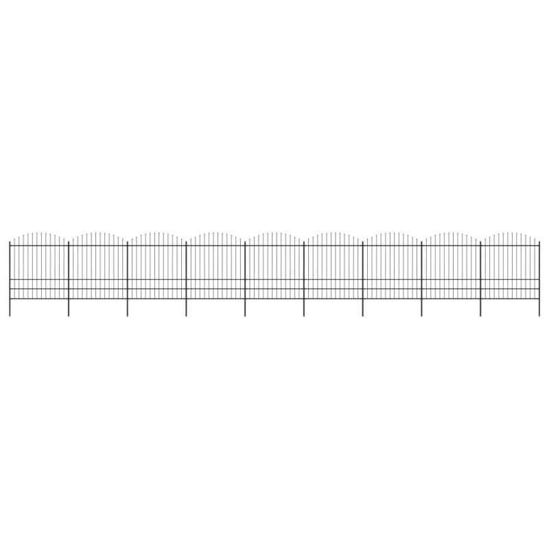 vidaXL Valla de jardín con puntas de lanza acero negro (1,75-2)x15,3m vidaXL Valla de jardín con puntas de lanza acero negro (1,75-2)x15,3m