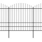 vidaXL Valla de jardín con puntas de lanza acero negro (1,75-2)x15,3m vidaXL Valla de jardín con puntas de lanza acero negro (1,75-2)x15,3m