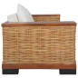 vidaXL Juego de sofás con cojines 2 piezas de ratán natural marrón vidaXL Juego de sofás con cojines 2 piezas de ratán natural marrón