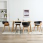 vidaXL Sillas de comedor 4 uds madera curvada cuero sintético negro vidaXL Sillas de comedor 4 uds madera curvada cuero sintético negro