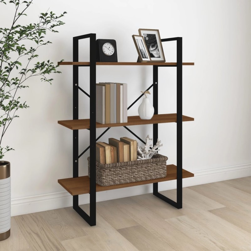 vidaXL Estantería madera contrachapada roble marrón 80x30x105 cm vidaXL Estantería madera contrachapada roble marrón 80x30x105 cm