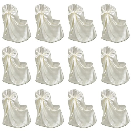 vidaXL Funda de silla para banquete de boda 12 unidades crema