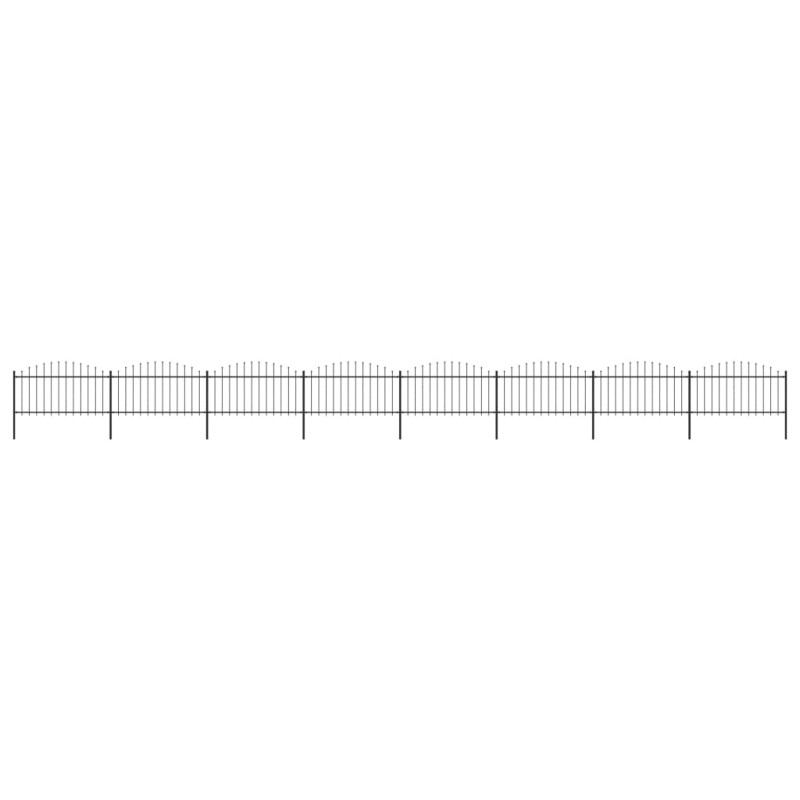 vidaXL Valla de jardín con punta de lanza acero negro (1,25-1,5)x13,6m vidaXL Valla de jardín con punta de lanza acero negro (1,25-1,5)x13,6m