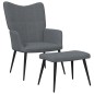 vidaXL Silla de relajación con reposapiés de tela gris oscuro vidaXL Silla de relajación con reposapiés de tela gris oscuro
