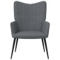 vidaXL Silla de relajación con reposapiés de tela gris oscuro vidaXL Silla de relajación con reposapiés de tela gris oscuro