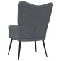 vidaXL Silla de relajación con reposapiés de tela gris oscuro vidaXL Silla de relajación con reposapiés de tela gris oscuro