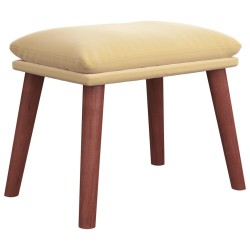 vidaXL Reposapiés de terciopelo crema blanco 45x29,5x35 cm