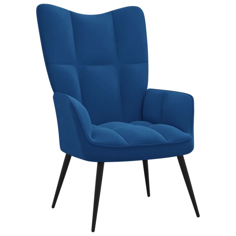 vidaXL Silla de relajación de terciopelo azul vidaXL Silla de relajación de terciopelo azul