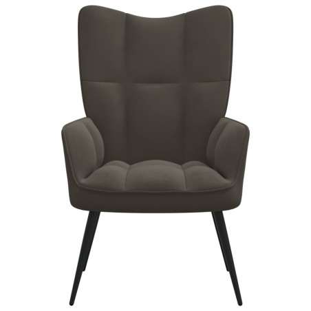 vidaXL Silla de relajación de terciopelo gris oscuro