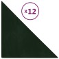 vidaXL Paneles de pared 12 uds terciopelo verde oscuro 30x30cm 0,54 m² vidaXL Paneles de pared 12 uds terciopelo verde oscuro 30x30cm 0,54 m²