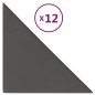 vidaXL Paneles de pared 12 uds cuero sintético gris 30x30 cm 0,54 m² vidaXL Paneles de pared 12 uds cuero sintético gris 30x30 cm 0,54 m²