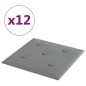 vidaXL Paneles de pared 12 uds cuero sintético gris 30x30 cm 1,08 m² vidaXL Paneles de pared 12 uds cuero sintético gris 30x30 cm 1,08 m²