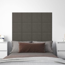 vidaXL Paneles de pared 12 uds terciopelo gris oscuro 30x30 cm 1,08 m²