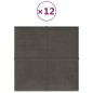 vidaXL Paneles de pared 12 uds terciopelo gris oscuro 30x30 cm 1,08 m² vidaXL Paneles de pared 12 uds terciopelo gris oscuro 30x30 cm 1,08 m²