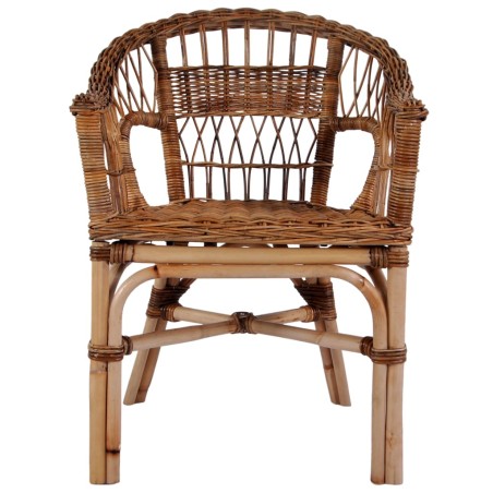 vidaXL Silla de jardín ratán natural marrón
