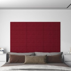 vidaXL Paneles de pared 12 uds terciopelo rojo tinto 60x30 cm 2,16 m²