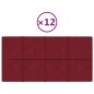 vidaXL Paneles de pared 12 uds terciopelo rojo tinto 60x30 cm 2,16 m² vidaXL Paneles de pared 12 uds terciopelo rojo tinto 60x30 cm 2,16 m²