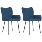 vidaXL Sillas de comedor 2 unidades tela azul