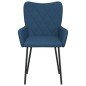 vidaXL Sillas de comedor 2 unidades tela azul