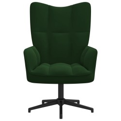 vidaXL Sillón de relax de terciopelo verde oscuro