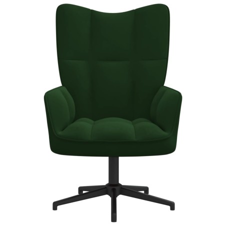 vidaXL Sillón de relax de terciopelo verde oscuro