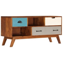 vidaXL Mueble para TV con 3 cajones madera maciza acacia 110x35x50 cm