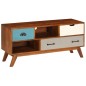 vidaXL Mueble para TV con 3 cajones madera maciza acacia 110x35x50 cm