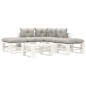 vidaXL Set muebles de palets de jardín 6 pzas madera cojines taupe vidaXL Set muebles de palets de jardín 6 pzas madera cojines taupe
