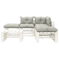 vidaXL Set muebles de palets de jardín 6 pzas madera cojines taupe
