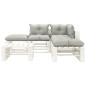 vidaXL Set muebles de palets de jardín 6 pzas madera cojines taupe vidaXL Set muebles de palets de jardín 6 pzas madera cojines taupe