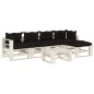 vidaXL Set muebles de palés para jardín 6 pzas madera cojines negros