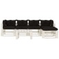 vidaXL Set muebles de palés para jardín 6 pzas madera cojines negros