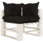 vidaXL Set muebles de palés para jardín 6 pzas madera cojines negros