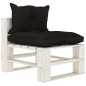 vidaXL Set muebles de palés para jardín 6 pzas madera cojines negros