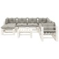 vidaXL Set muebles de palets de jardín 9 pzas madera cojines taupe vidaXL Set muebles de palets de jardín 9 pzas madera cojines taupe