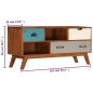 vidaXL Mueble para TV con 3 cajones madera maciza acacia 110x35x50 cm