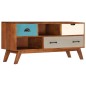 vidaXL Mueble para TV con 3 cajones madera maciza acacia 110x35x50 cm