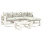 vidaXL Set de muebles de palets de jardín 5 pzas madera cojines beige