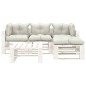 vidaXL Set de muebles de palets de jardín 5 pzas madera cojines beige