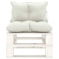 vidaXL Set de muebles de palets de jardín 5 pzas madera cojines beige