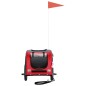 vidaXL Remolque de bicicleta mascotas hierro tela Oxford rojo gris vidaXL Remolque de bicicleta mascotas hierro tela Oxford rojo gris