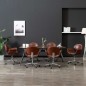vidaXL Sillas de comedor giratorias 6 unidades cuero sintético marrón vidaXL Sillas de comedor giratorias 6 unidades cuero sintético marrón