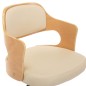 vidaXL Sillas de comedor giratorias 4 uds madera curvada cuero crema