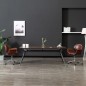 vidaXL Sillas de comedor giratorias 2 unidades cuero sintético marrón