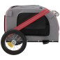 vidaXL Remolque de bicicleta mascotas hierro tela Oxford rojo gris vidaXL Remolque de bicicleta mascotas hierro tela Oxford rojo gris