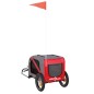 vidaXL Remolque de bicicleta mascotas hierro tela Oxford rojo gris vidaXL Remolque de bicicleta mascotas hierro tela Oxford rojo gris