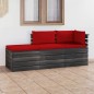 vidaXL Muebles de jardín de palets 3 piezas cojines madera maciza pino vidaXL Muebles de jardín de palets 3 piezas cojines madera maciza pino